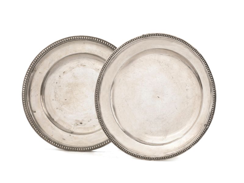      DUE PIATTI, ROMA, 1820 CIRCA   - Auction Online Auction | Silver - Pandolfini Casa d'Aste