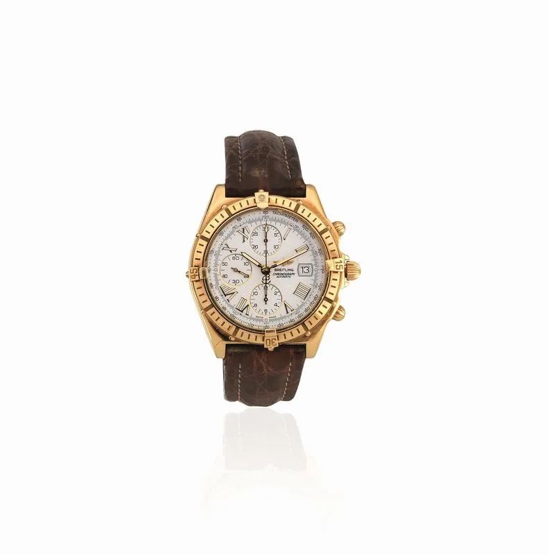 OROLOGIO DA POLSO CON CRONOGRAFO BREITLING CROSSWIND CHRONOMAT REF. K13055, N. A234, IN ORO GIALLO 18K, CON SCATOLA E GARANZIA DATATA 1997  - Auction WATCHES - Pandolfini Casa d'Aste