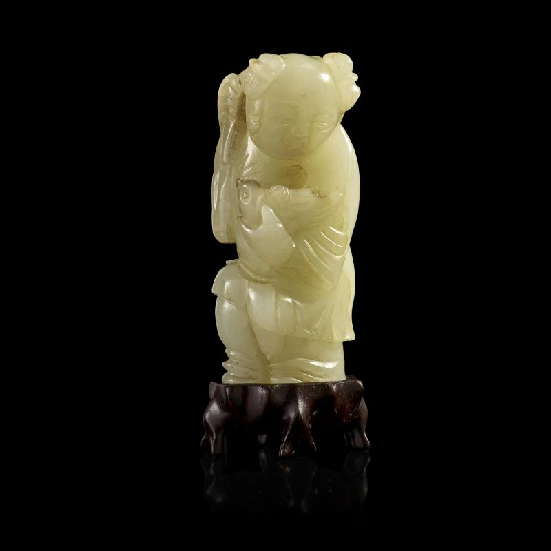 



A WHITE JADE FIGURE OF A CHILD WITH A BIRD, CHINA, 19TH CENTURY   - Auction Asian Art | 东方艺术 - Pandolfini Casa d'Aste