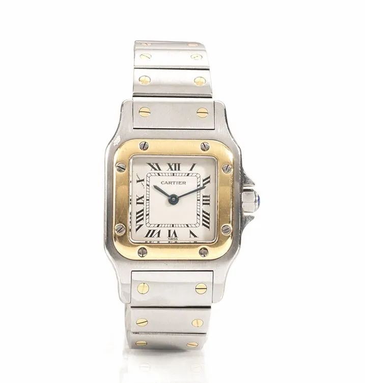 Orologio da polso Santos Cartier Lady Quartz, n. 1057930, in acciaio e oro giallo, con scatola  - Auction Important Jewels and Watches - I - Pandolfini Casa d'Aste