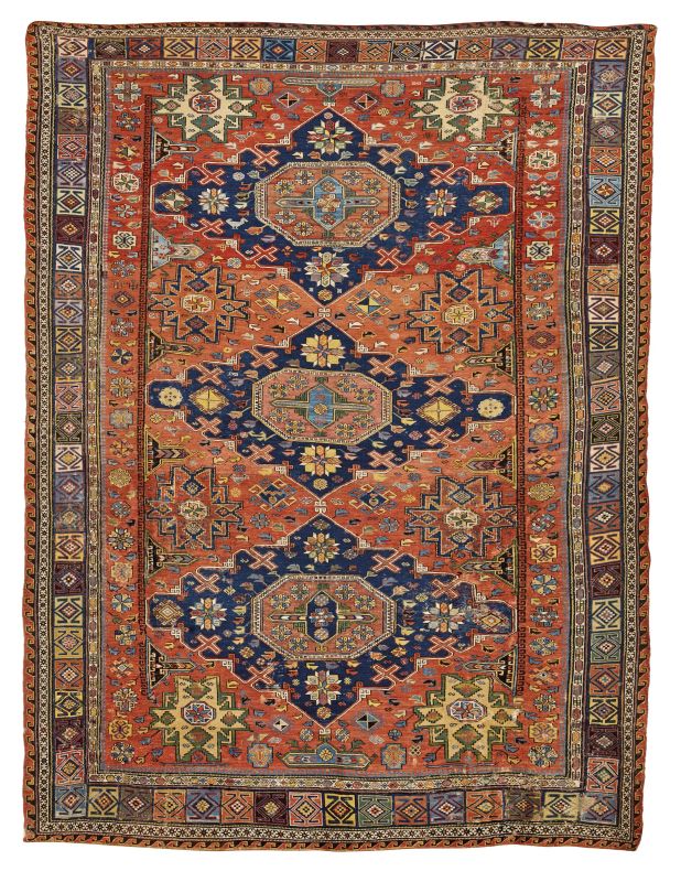      TAPPETO SUMAK, AZERBAIJAN, 1870   - Auction important antique rugs - Pandolfini Casa d'Aste