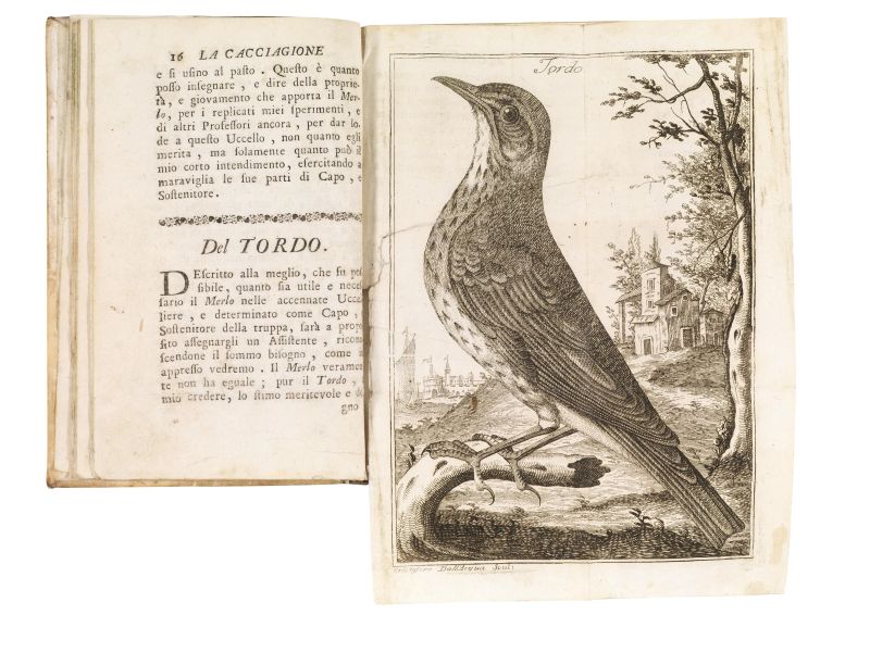      (Caccia - Uccellagione - Ornitologia - Illustrati 700)   PONTINI, Giovanni.   La cacciagione de&rsquo; volatili o sia L&rsquo;arte di pigliare uccelli in ogni maniera, con i Rimedj per guarirli dalle loro Malattie.   In Vicenza, appresso Giandomenico Occhi, 1758.   - Asta LIBRI, MANOSCRITTI E AUTOGRAFI - Pandolfini Casa d'Aste