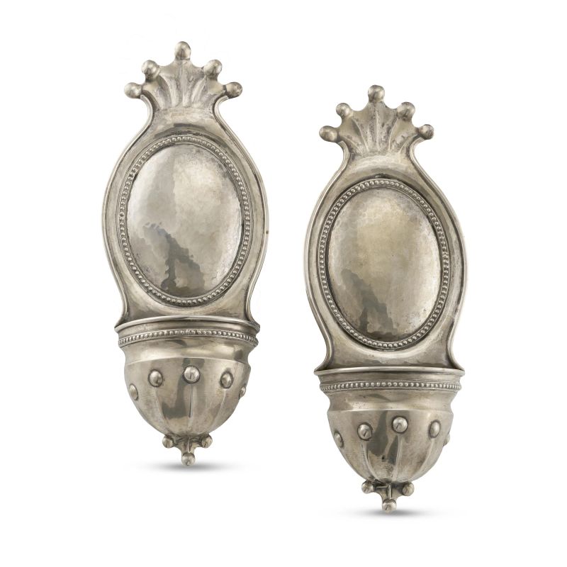 PAIR OF SILVER HOLY WATER STOUP, 20TH CENTURY  - Auction Italian and european silvers - Pandolfini Casa d'Aste