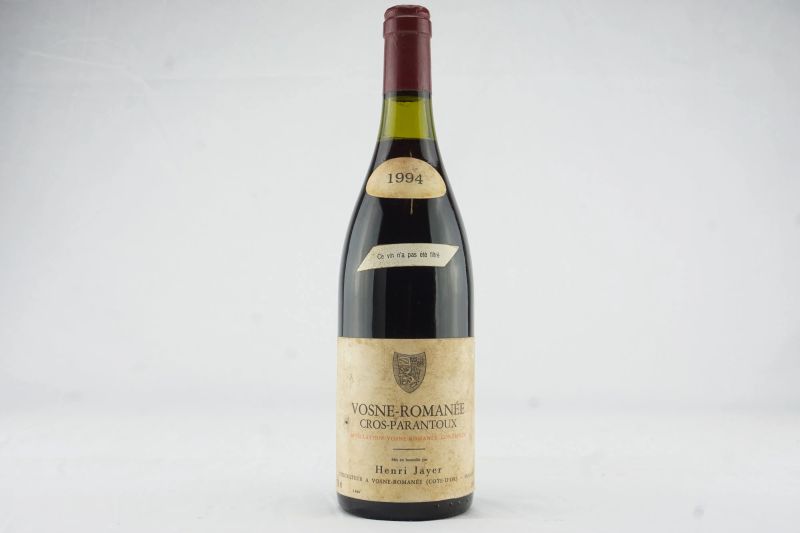 Vosne-Roman&eacute;e Cros Parantoux Domaine Henri Jayer 1994  - Auction THE SIGNIFICANCE OF PASSION - Fine and Rare Wine - Pandolfini Casa d'Aste