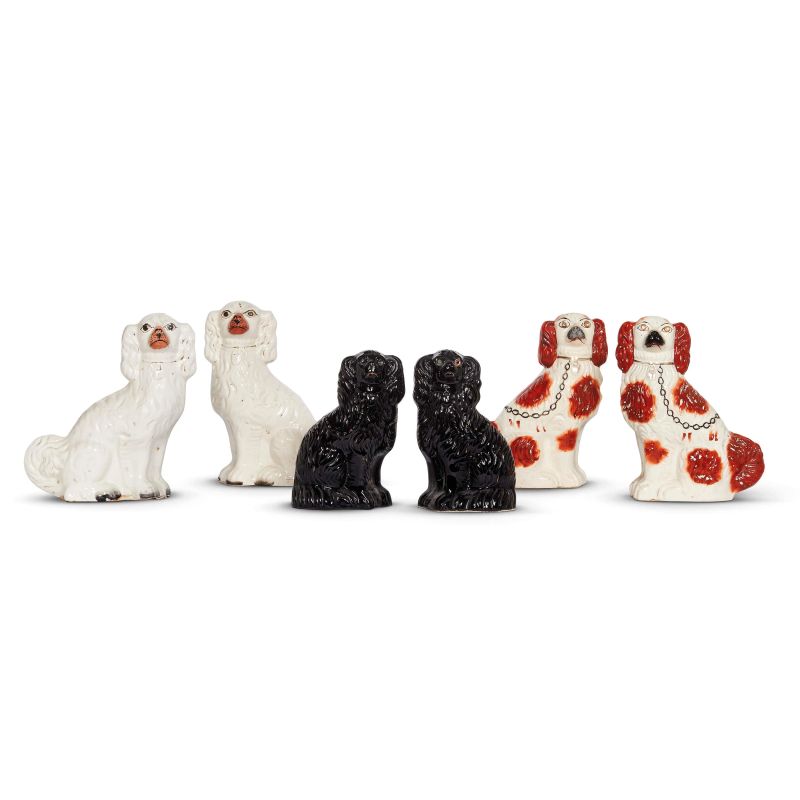 



THREE PAIRS OF ENGLISH DOGS, 19TH CENTURY  - Auction INTERNATIONAL FINE ART - Pandolfini Casa d'Aste