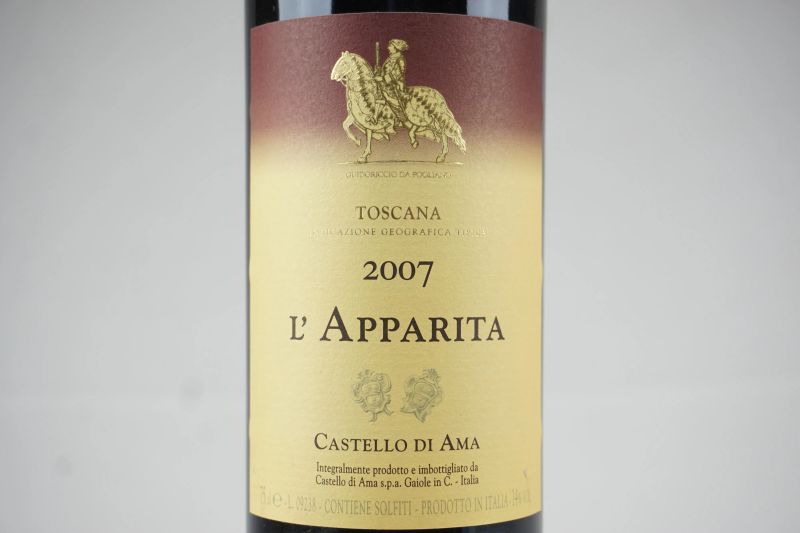      L&rsquo;Apparita Castello di Ama 2007   - Asta ASTA A TEMPO | Smart Wine & Spirits - Pandolfini Casa d'Aste