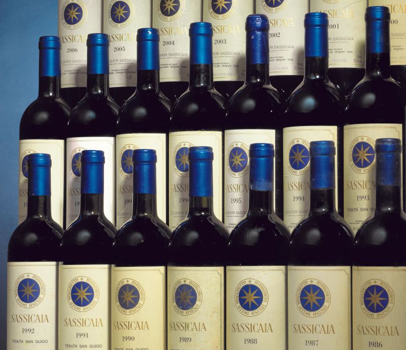      Sassicaia Tenuta San Guido   - Asta Il Fascino e l'Eleganza - Un percorso tra i migliori Vini italiani e francesi - Pandolfini Casa d'Aste