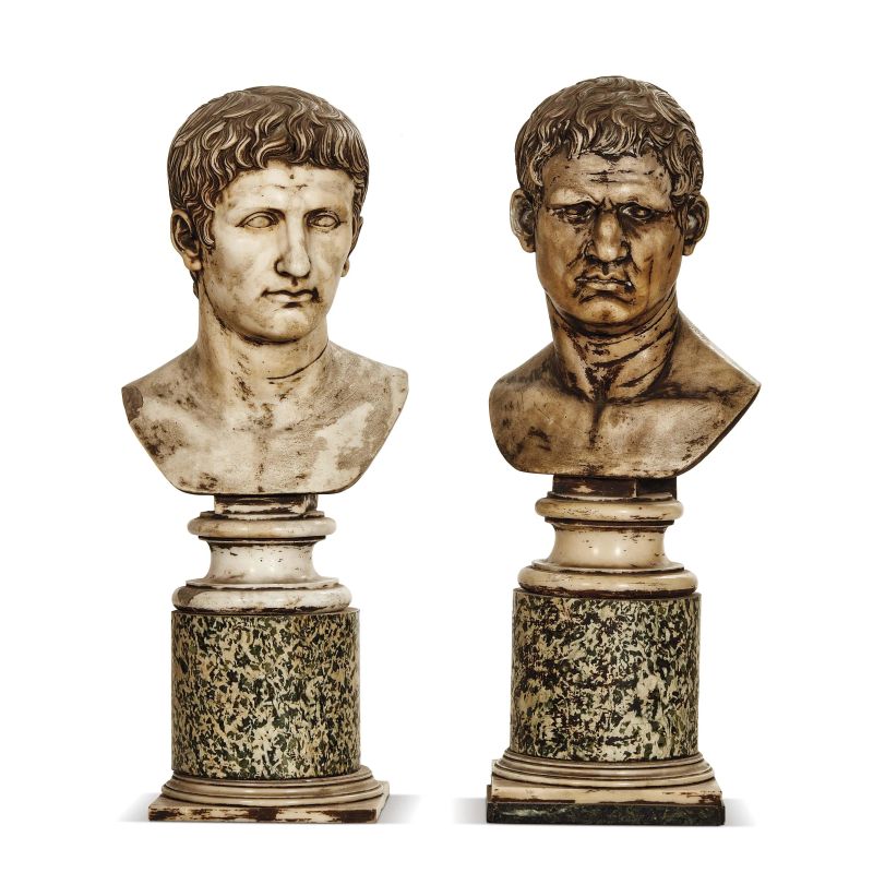 A PAIR OF ROMAN EMPERORS BUSTS, 19TH CENTURY  - Auction FURNITURE AND WORKS OF ART FROM PRIVATE COLLECTIONS - Pandolfini Casa d'Aste