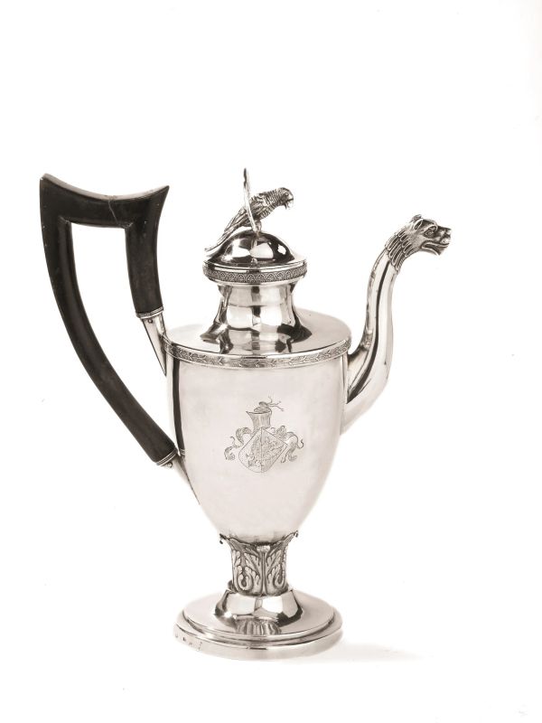 CAFFETTIERA, FRANCOFORTE, 1820 CIRCA  - Auction Fine silver, Coins and Medals, Books - Pandolfini Casa d'Aste