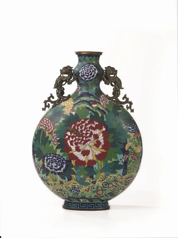 MOONFLASK CLOISONNE', CINA, DINASTIA QING, SEC. XIX  - Auction Asian Art - Pandolfini Casa d'Aste