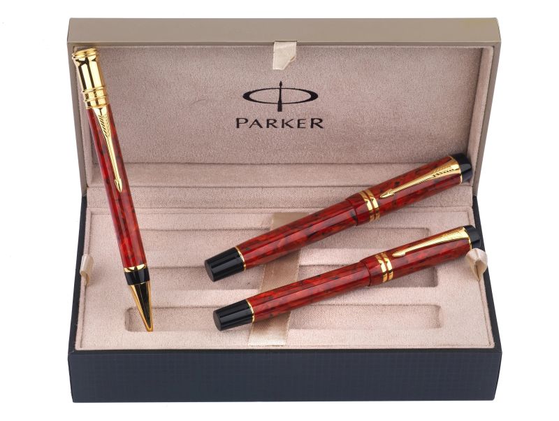 PARKER DUOFOLD CENTENNIAL TRITTICO ROSSO  - Auction JEWELS, WATCHES, SILVER AND PENS | ONLINE - Pandolfini Casa d'Aste