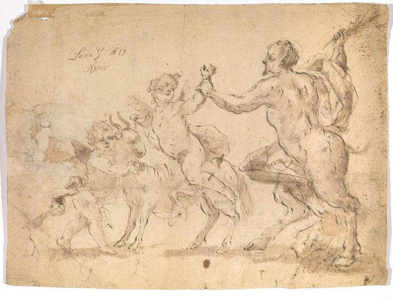Scuola napoletana, seconda met&agrave; sec. XVII  - Auction Works on paper: 15th to 19th century drawings, paintings and prints - Pandolfini Casa d'Aste