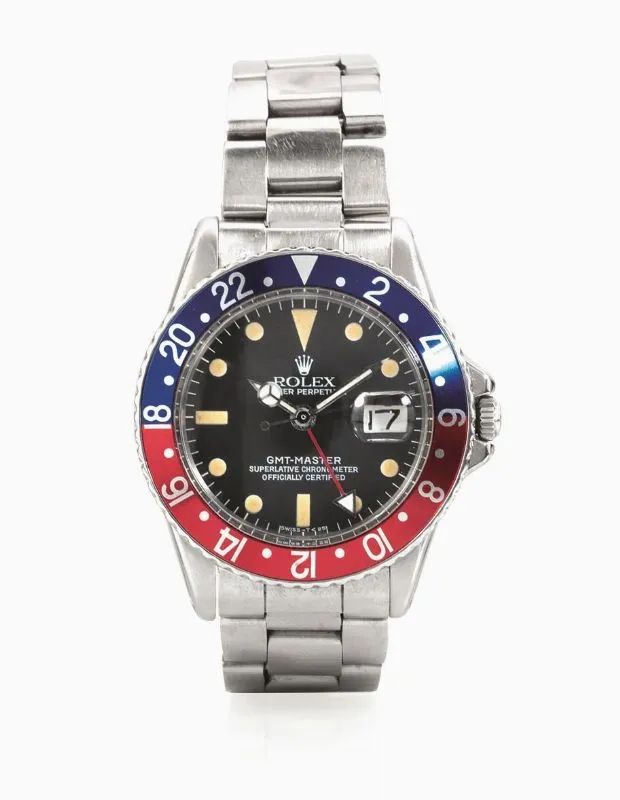 OROLOGIO DA POLSO ROLEX OYSTER PERPETUAL GMT.MASTER REF. 1675, SERIALE 3'259'443, 1973 CIRCA, IN ACCIAIO  - Auction Silver, jewels, watches and coins - Pandolfini Casa d'Aste