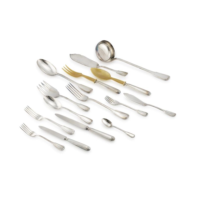 A SILVER CUTLERY SERVICE, ALESSANDRIA, 20TH CENTURY, MARKS OF RICCI  - Auction Italian and european silvers - Pandolfini Casa d'Aste
