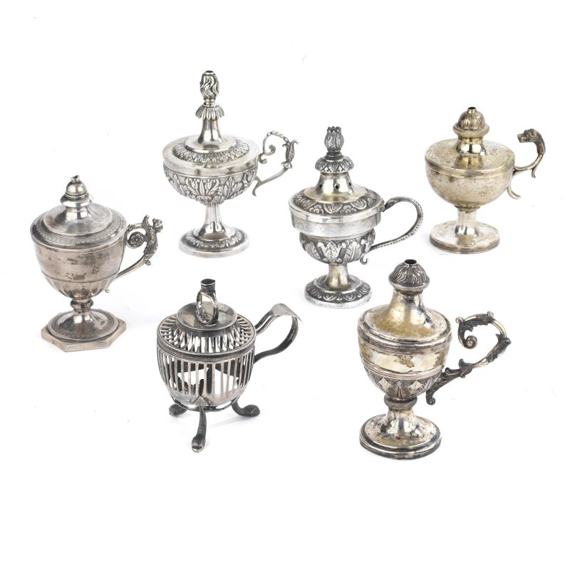 SIX SILVER WICKERS, 19TH CENTURY  - Auction ITALIAN AND EUROPEAN SILVER - Pandolfini Casa d'Aste