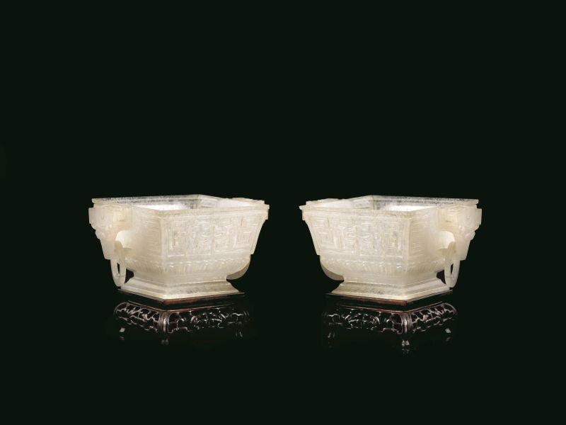      COPPIA DI TAZZINE, CINA, TARDA DINASTIA QING, SEC. XIX-XX   - Auction ASIAN ART - Pandolfini Casa d'Aste