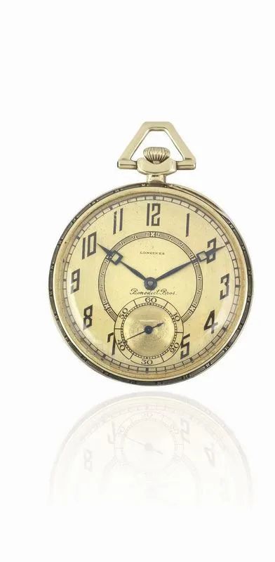 OROLOGIO DA TASCA IN ORO 14 KT LONGINES “BENEDICT BROS NY”, N. 3770029  - Auction WATCHES - Pandolfini Casa d'Aste