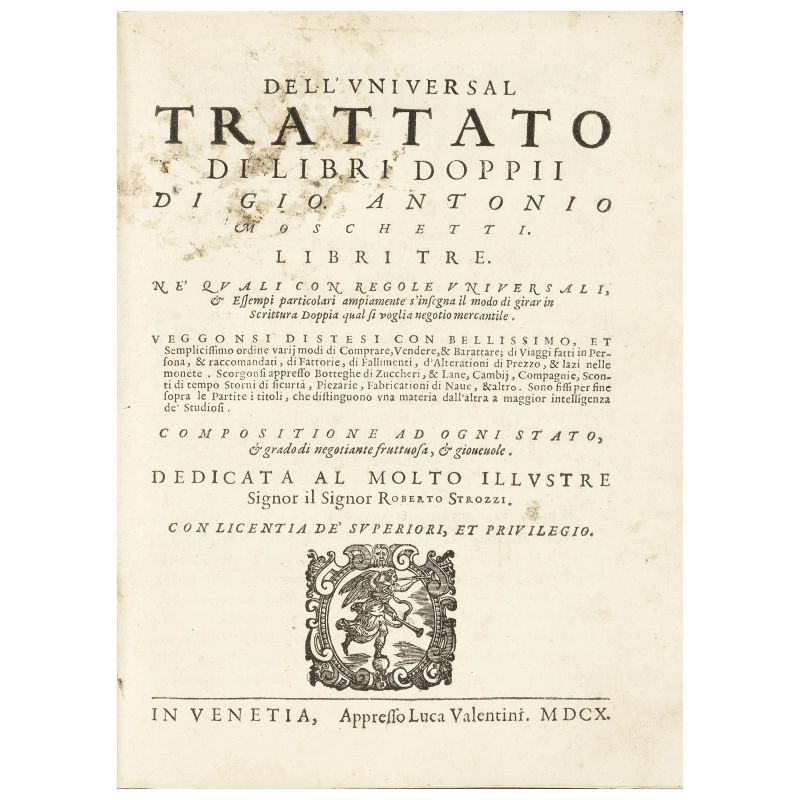 Very rare first edition of important treatise on double-entry bookkeeping  - Auction BOOKS, MANUSCRIPTS AND AUTOGRAPHS - Pandolfini Casa d'Aste