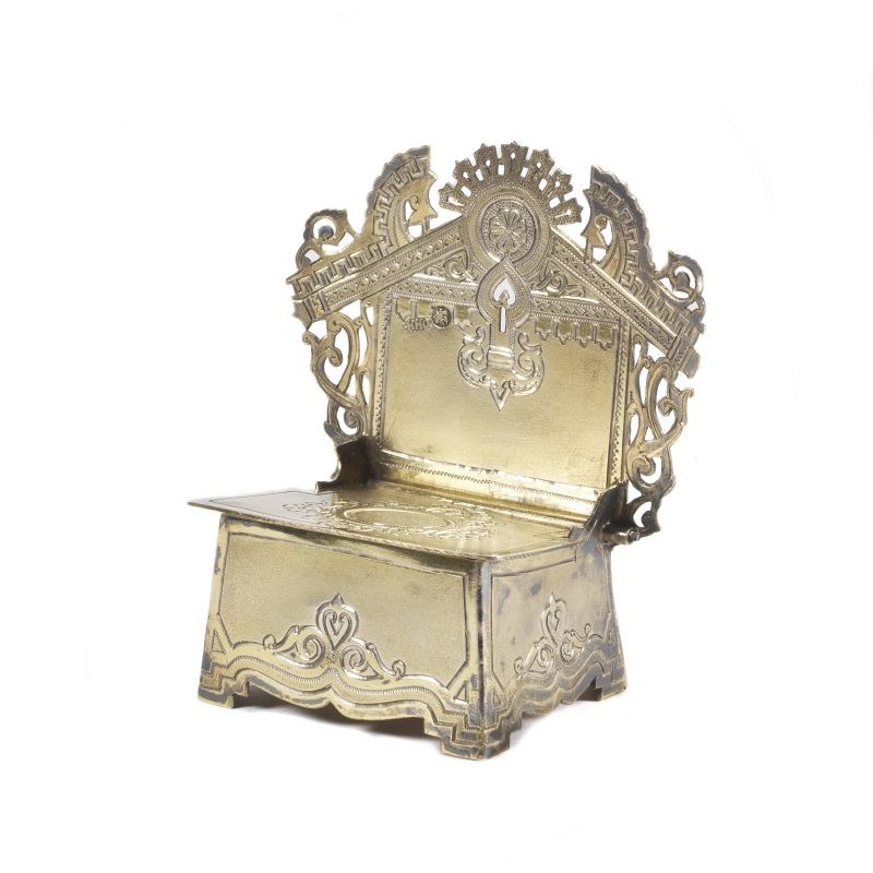 A&nbsp; SILVER AND SILVER GILT THRONE SALTCELLAR, MOSCOW, 1888  - Auction ITALIAN AND EUROPEAN SILVER - Pandolfini Casa d'Aste