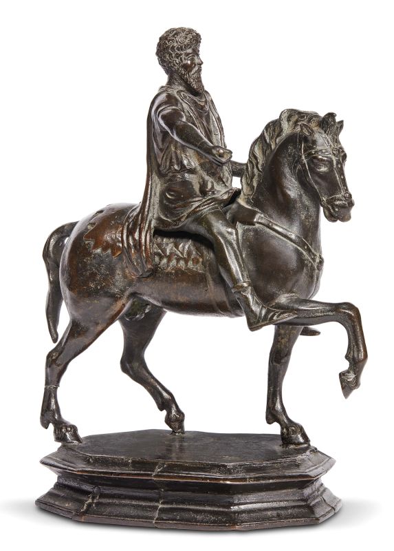 Roman, 18th century, Marcus Aurelius, bronze, 28x22x12 cm  - Auction Sculptures and works of art from the middle ages to the 19th century - Pandolfini Casa d'Aste