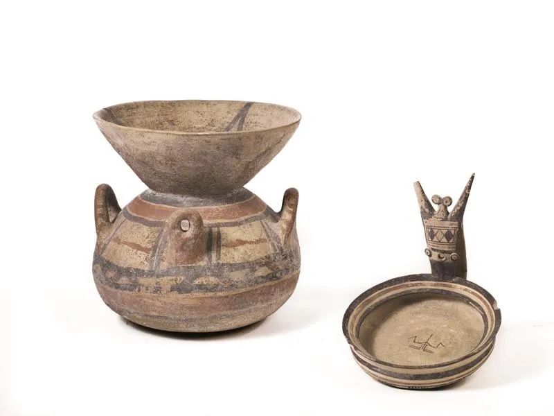 OLLA E ATTINGITOIO A DECORAZIONE BICROMA  - Auction antiquities - Pandolfini Casa d'Aste