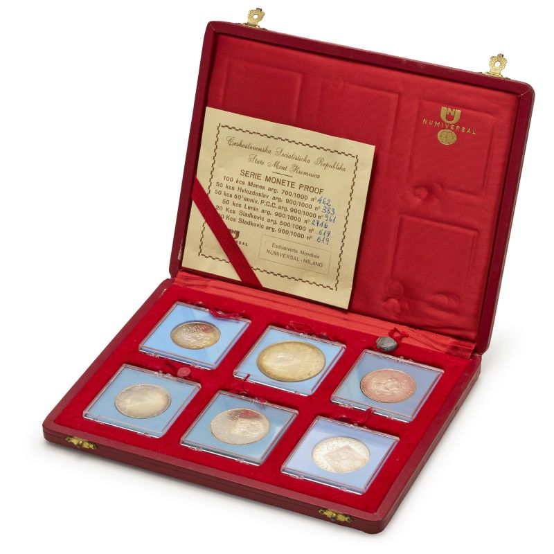 



Cecoslovacchia &ndash; Repubblica Socialista (1960-1990) &ndash; Serie monete Proof di 6 esemplari &ndash; Zecca: Kremnitz   - Auction NUMISMATICS - Pandolfini Casa d'Aste