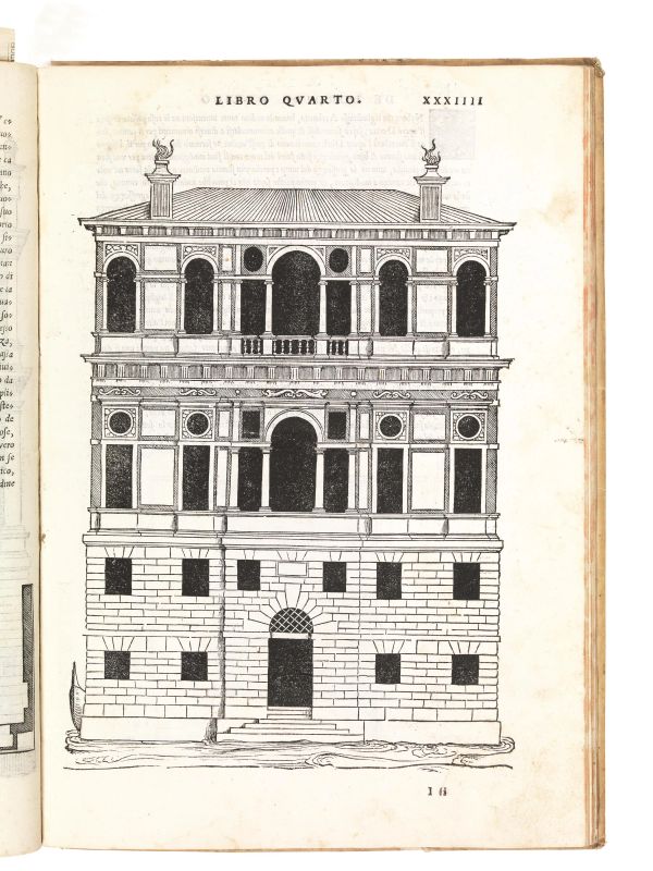 (Architettura &ndash; Illustrati 500) SERLIO, Sebastiano. Il terzo libro &#8230; nel qual si figurano, e descrivono le antiquita di Roma, e le altre che sono in Italia, e fuori de Italia. In Venetia, (impresso per Francesco Marcolini), 1544. [RILEGATO CON:] (Architettura &ndash; Illustrati 500) SERLIO, Sebastiano. Regole generali di architettura &#8230; sopra le cinque maniere degli edifici, cioe, thoscano, dorico, ionico, corinthio, e composito, con gli essempi de l&rsquo;antiquita, che per la maggior parte concordano con la dottrina di Vitruuio. (Venezia), appresso Francesco Marcolini, 1544.  - Asta ARCADE | Argenti, libri, porcellane e maioliche - Pandolfini Casa d'Aste