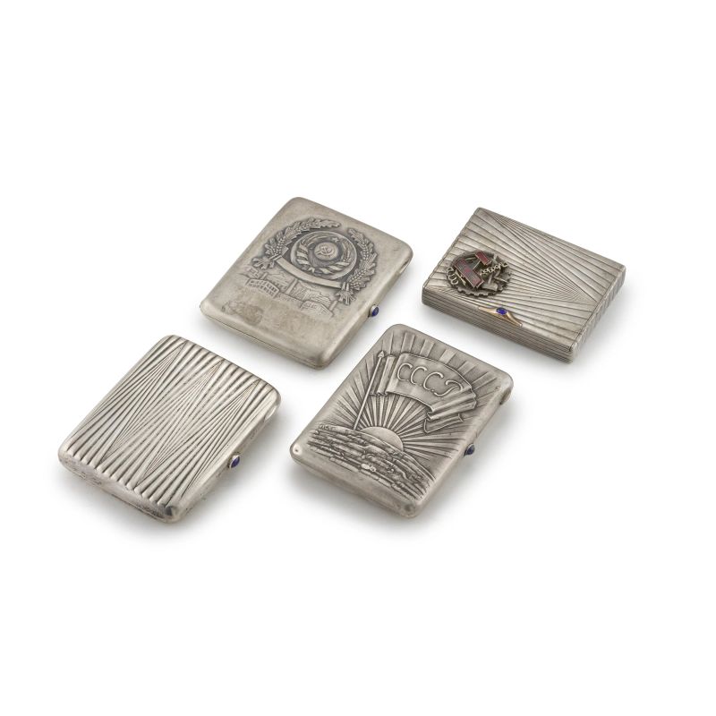FOUR SILVER CIGARETTE CASE, RUSSIA, 20TH CENTURY  - Auction Italian and european silvers - Pandolfini Casa d'Aste