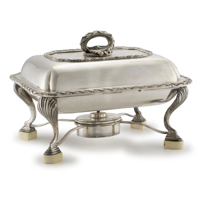 A SILVER FOOD WARMER, MILAN, 20TH CENTURY, MARKS OF MIRACOLI  - Auction Italian and european silvers - Pandolfini Casa d'Aste