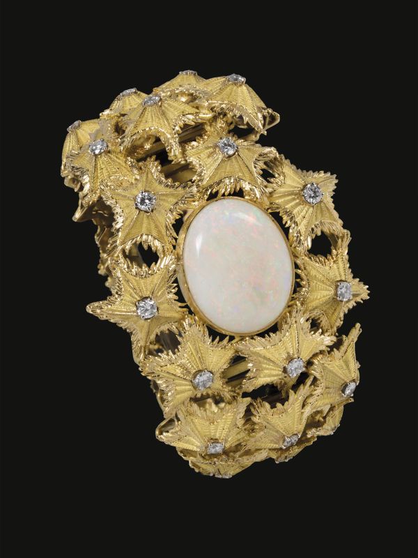 BRACCIALE IN ORO GIALLO, OPALE E DIAMANTI  - Auction FINE JEWELS - Pandolfini Casa d'Aste