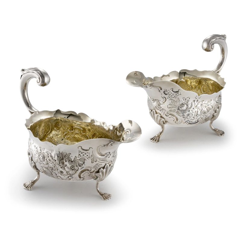 PAIR OF STERLING SILVER  SAUCE BOAT, LONDON, 1749  - Auction Italian and european silvers - Pandolfini Casa d'Aste
