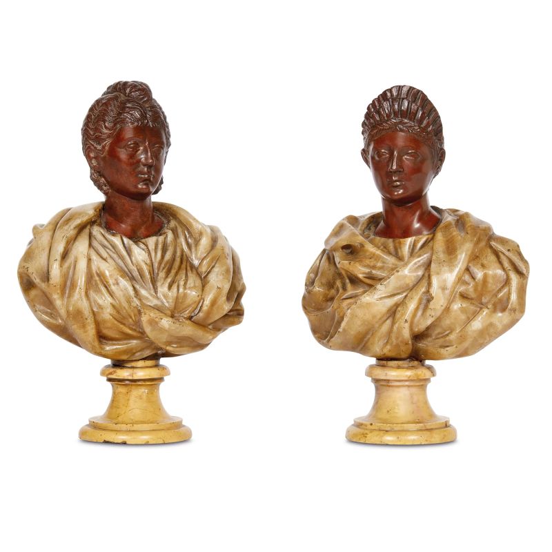 



A PAIR OF ROMAN NOBLEWOMEN BUSTS, EARLY 19TH CENTURY  - Auction INTERNATIONAL FINE ART - Pandolfini Casa d'Aste