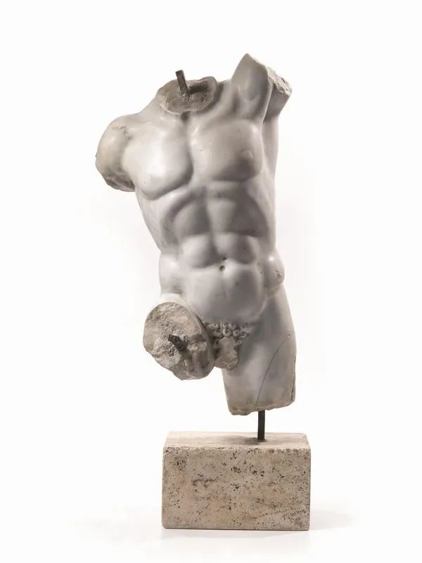TORSO MASCHILE, SECOLO XIX  - Auction Objects of virtue and collectible works of art - Pandolfini Casa d'Aste
