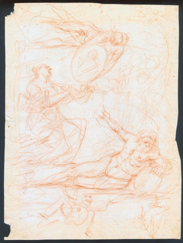 Scuola romana, fine sec. XVII / inizio sec. XVIII  - Auction Works on paper: 15th to 19th century drawings, paintings and prints - Pandolfini Casa d'Aste