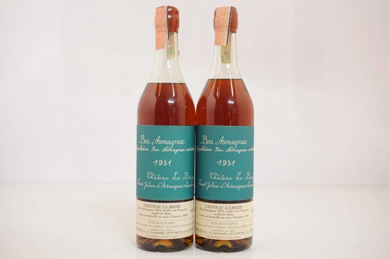      Bas Armagnac Ch&acirc;teau La Brize 1931   - Asta Vini Pregiati e Distillati da Collezione - Pandolfini Casa d'Aste