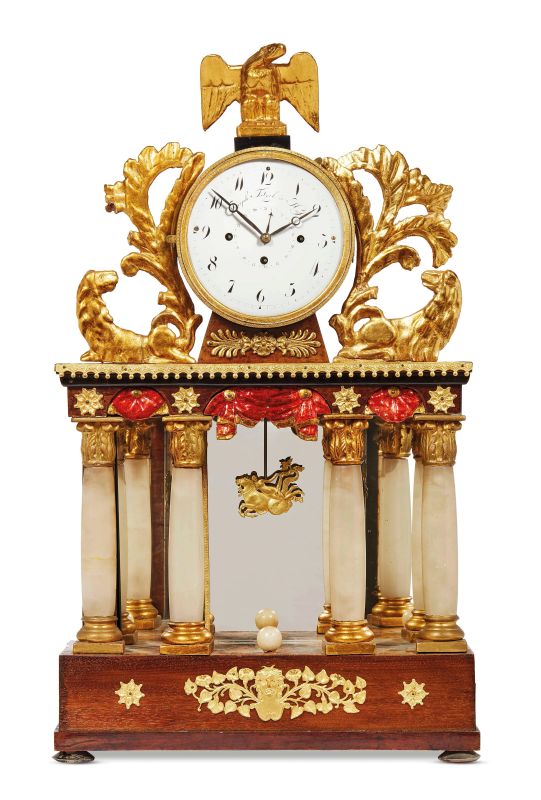      OROLOGIO DA CAMINO, AUSTRIA, PRIMA METÀ SECOLO XIX   - Auction Online Auction | Furniture and Works of Art from private collections and from a Veneto property - part three - Pandolfini Casa d'Aste