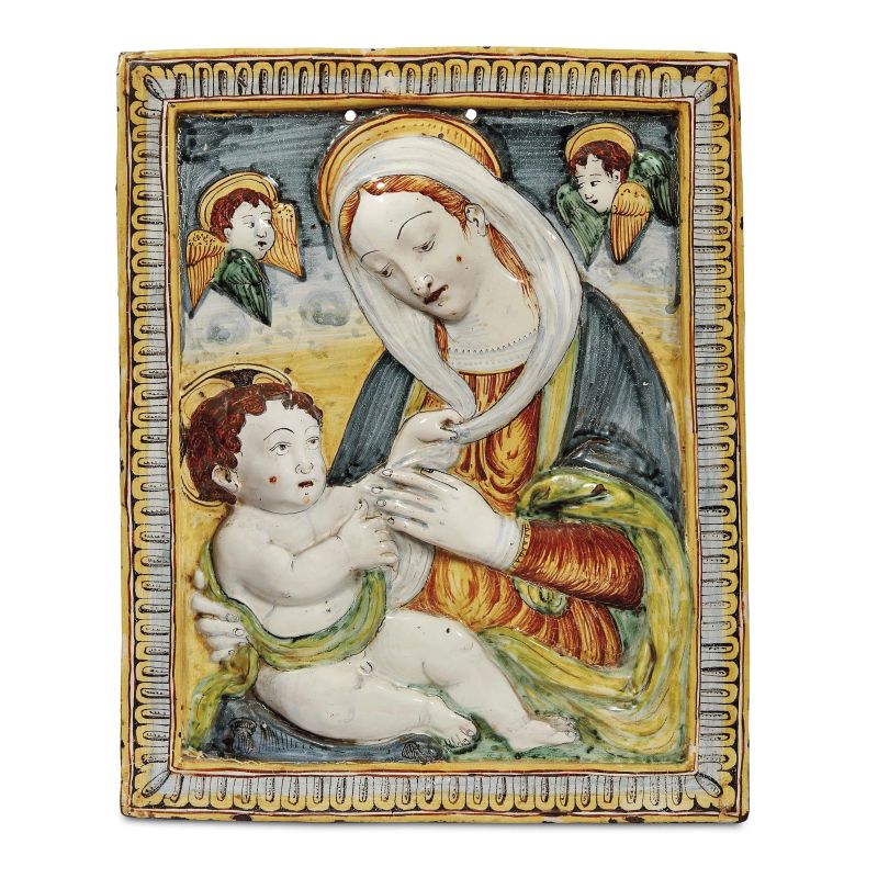 A PLAQUE, DERUTA, SECOND HALF 17TH CENTURY  - Auction FROM ANCIENT TO MODERN: ARTWORKS FROM AN HISTORICAL MILANESE COLLECTION - Pandolfini Casa d'Aste