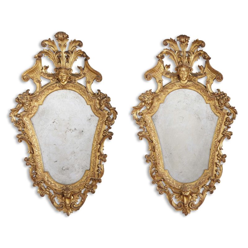 A PAIR OF ROMAN MIRRORS, 19TH CENTURY  - Auction FURNITURE AND WORKS OF ART FROM PRIVATE COLLECTIONS - Pandolfini Casa d'Aste
