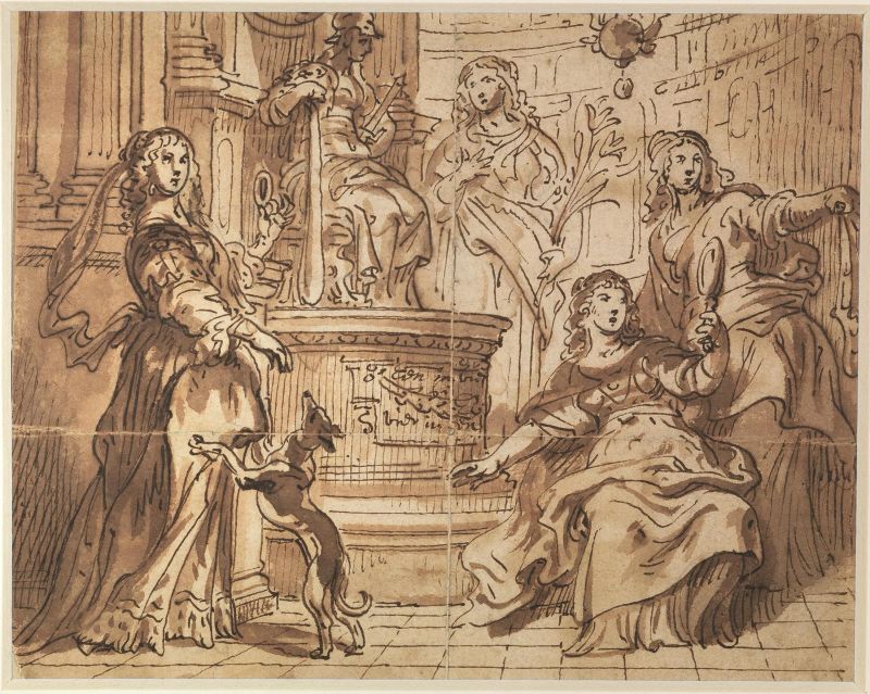      Scuola francese, sec. XVII   - Auction Works on paper: 15th to 19th century drawings, paintings and prints - Pandolfini Casa d'Aste