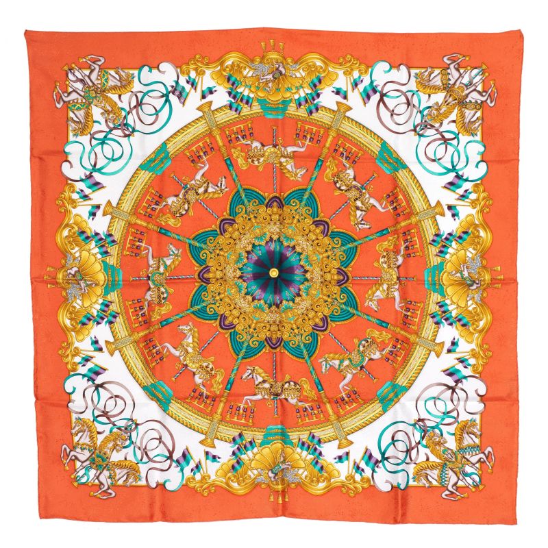 Hermes : HERMES FOULARD &quot;LUNA PARK&quot;  - Asta VINTAGE: BORSE E ACCESSORI DI HERMES, LOUIS VUITTON E ALTRE GRANDI MAISON - Pandolfini Casa d'Aste