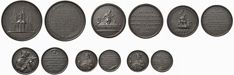 SEI MEDAGLIE ENTRO ASTUCCIO  - Auction Collectible coins and medals. From the Middle Ages to the 20th century. - Pandolfini Casa d'Aste