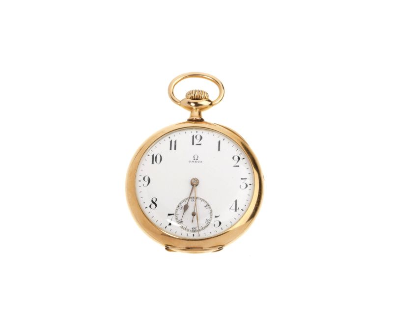 OMEGA OROLOGIO DA TASCA IN ORO GIALLO  - Asta Gioielli, orologi da polso e da tasca, penne e argenti - Pandolfini Casa d'Aste