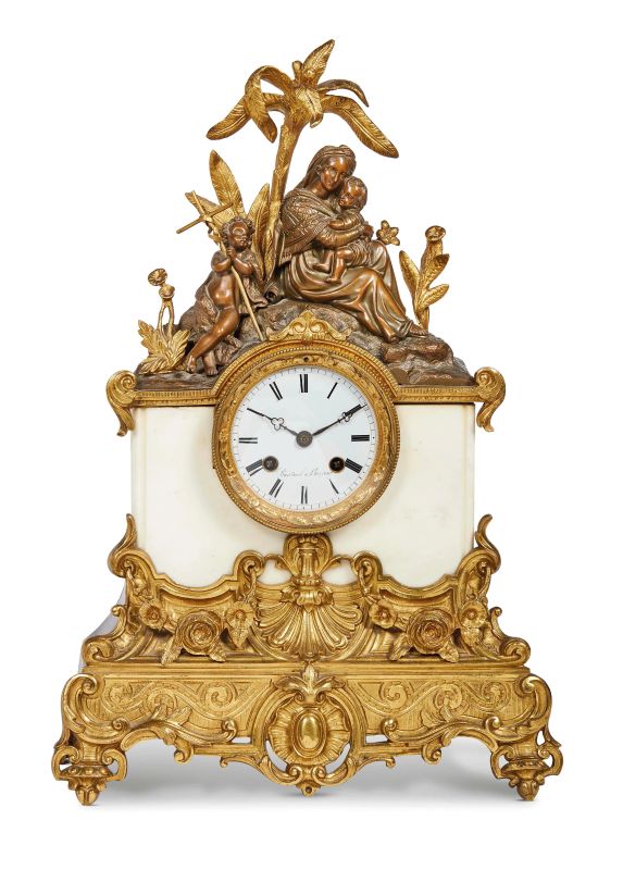      OROLOGIO DA CAMINO, FRANCIA, SECOLO XIX   - Auction Online Auction | Furniture, Works of Art and Paintings from Veneta propriety - Pandolfini Casa d'Aste