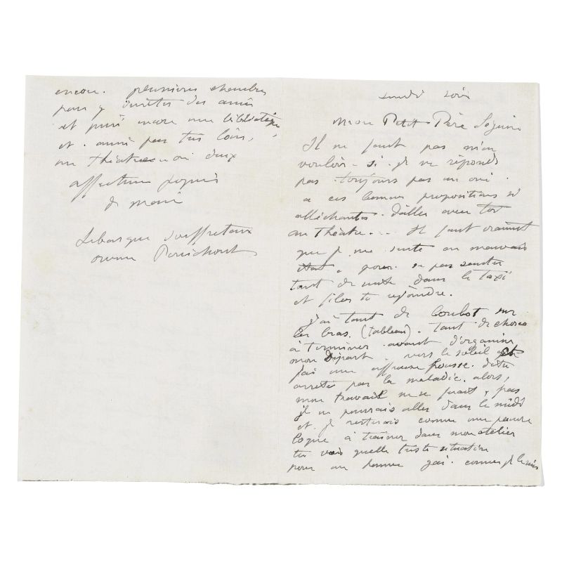 Rare autograph of the famous post-impressionist painter  - Auction BOOKS, MANUSCRIPTS,  AUTOGRAPHS AND PRINTS - Pandolfini Casa d'Aste