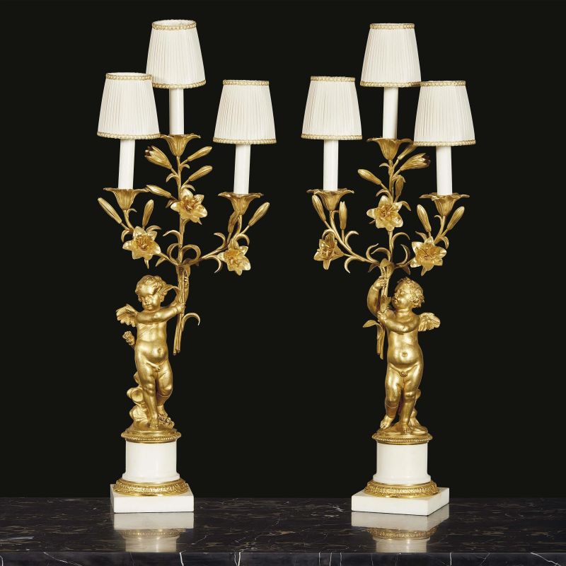 COPPIA DI CANDELABRI, FRANCIA, SECOLO XIX  - Asta INTERNATIONAL FINE ART - Pandolfini Casa d'Aste