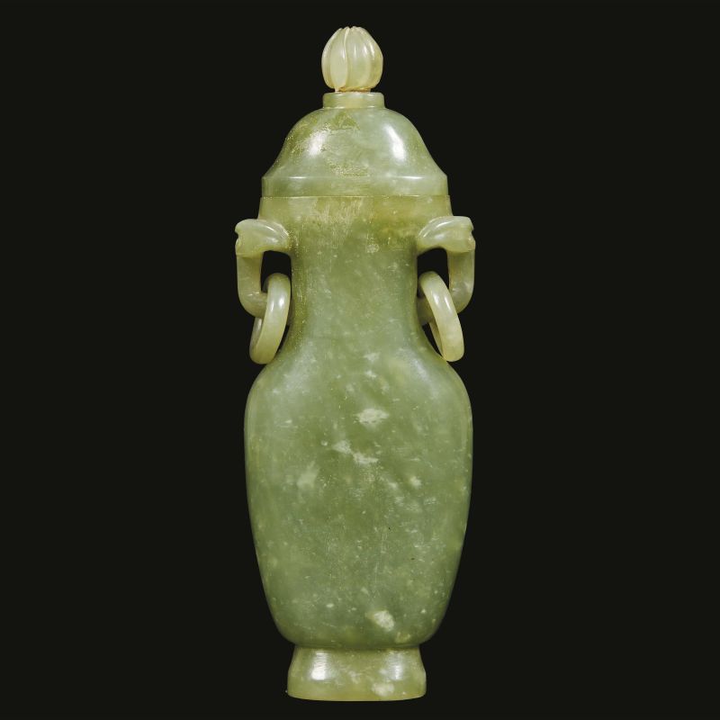 A VASE IN GREEN JADE, CHINA CHING DYNASTY, 19TH CENTURY  - Auction Asian Art | &#19996;&#26041;&#33402;&#26415; - Pandolfini Casa d'Aste