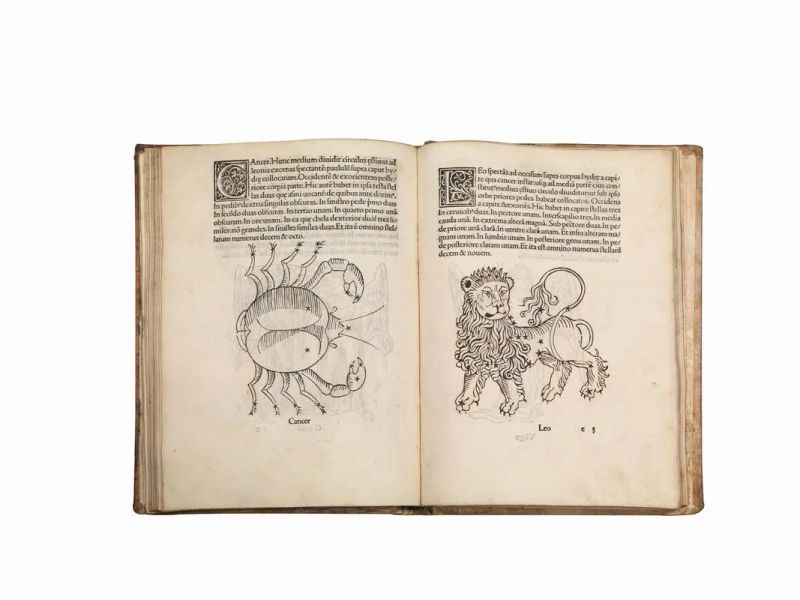 (Illustrati 400) HYGINUS. Poeticon Astronomicon. (Venetiis,  - Auction OLD MASTER AND MODERN PRINTS AND DRAWINGS - OLD AND RARE BOOKS - Pandolfini Casa d'Aste