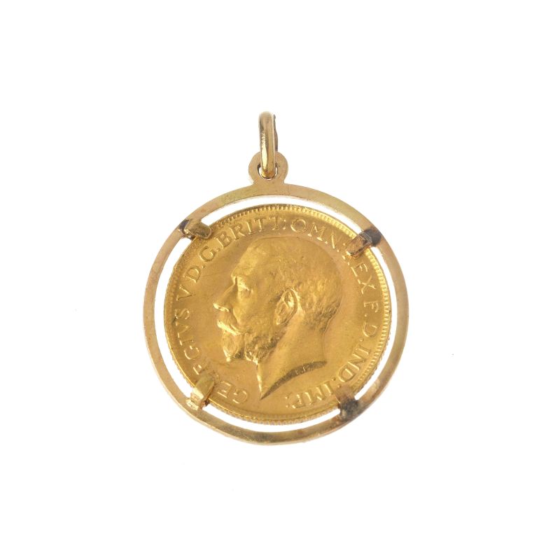 



PENDANT IN 18KT YELLOW GOLD WITH A COIN  - Auction GIOIELLI - Pandolfini Casa d'Aste