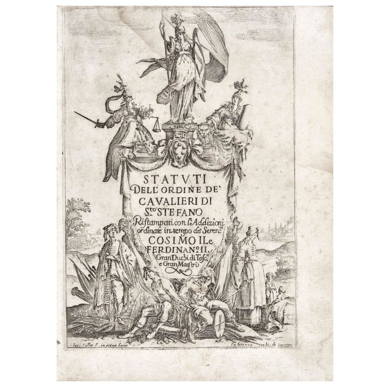 Statuti dell'ordine de' cavalieri di S.to Stefano. Firenze, Onofri, 1665.  - Asta LIBRI, MANOSCRITTI, AUTOGRAFI E STAMPE - Pandolfini Casa d'Aste