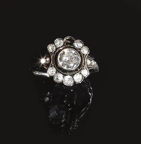 Anello, fine sec. XIX, in argento e diamanti  - Auction Silver, jewels, watches and coins - Pandolfini Casa d'Aste